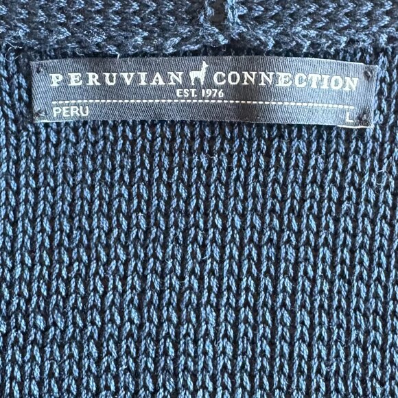 Peruvian Connection Cardigan. Size Large. Blue. - Picture 5 of 6